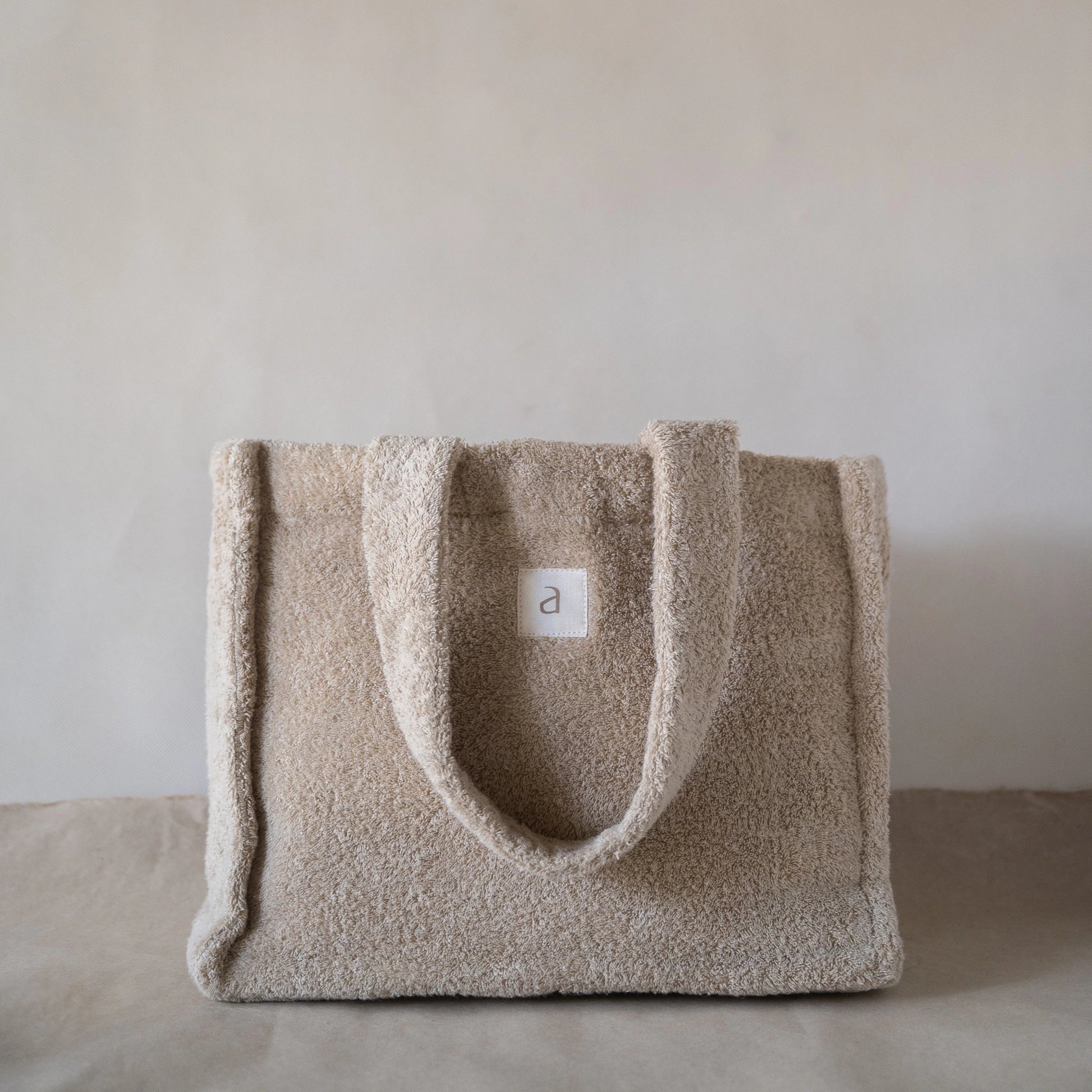 Cloud Tote (Large) in soft cotton terry with broad shoulder strap