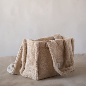 Cloud Tote (Small) in soft cotton terry with detachable sling strap and short handles