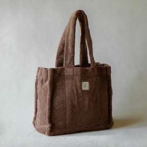 Cloud Tote (Large) in soft cotton terry with broad shoulder strap