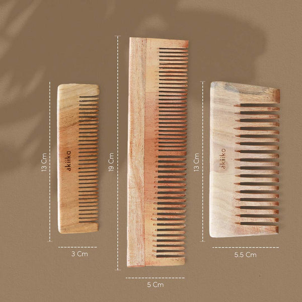 AKIIKO BASICS - Neem Wood Comb (pack of 3)