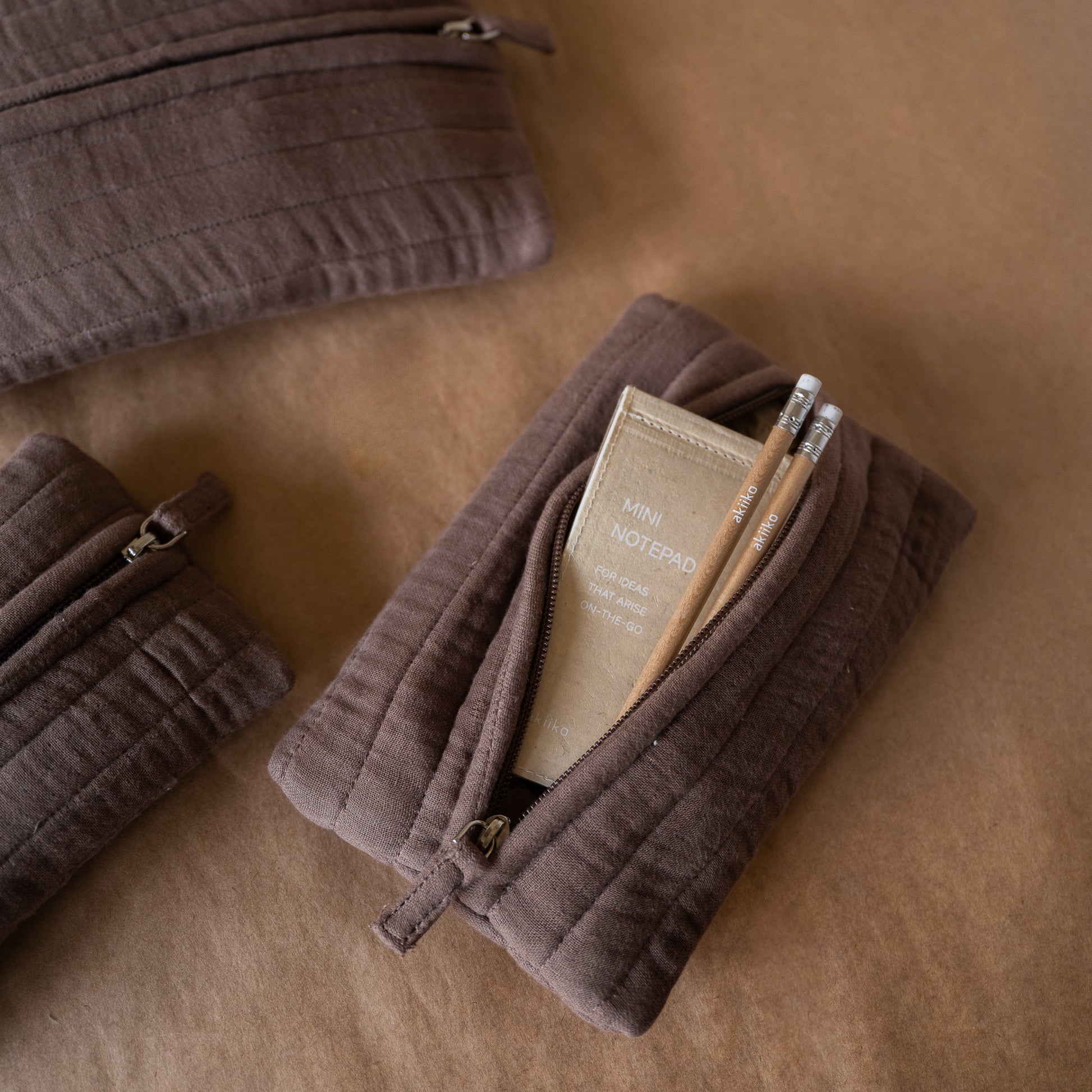 Fyra Rectangle Pouches set in three sizes, flat and compact