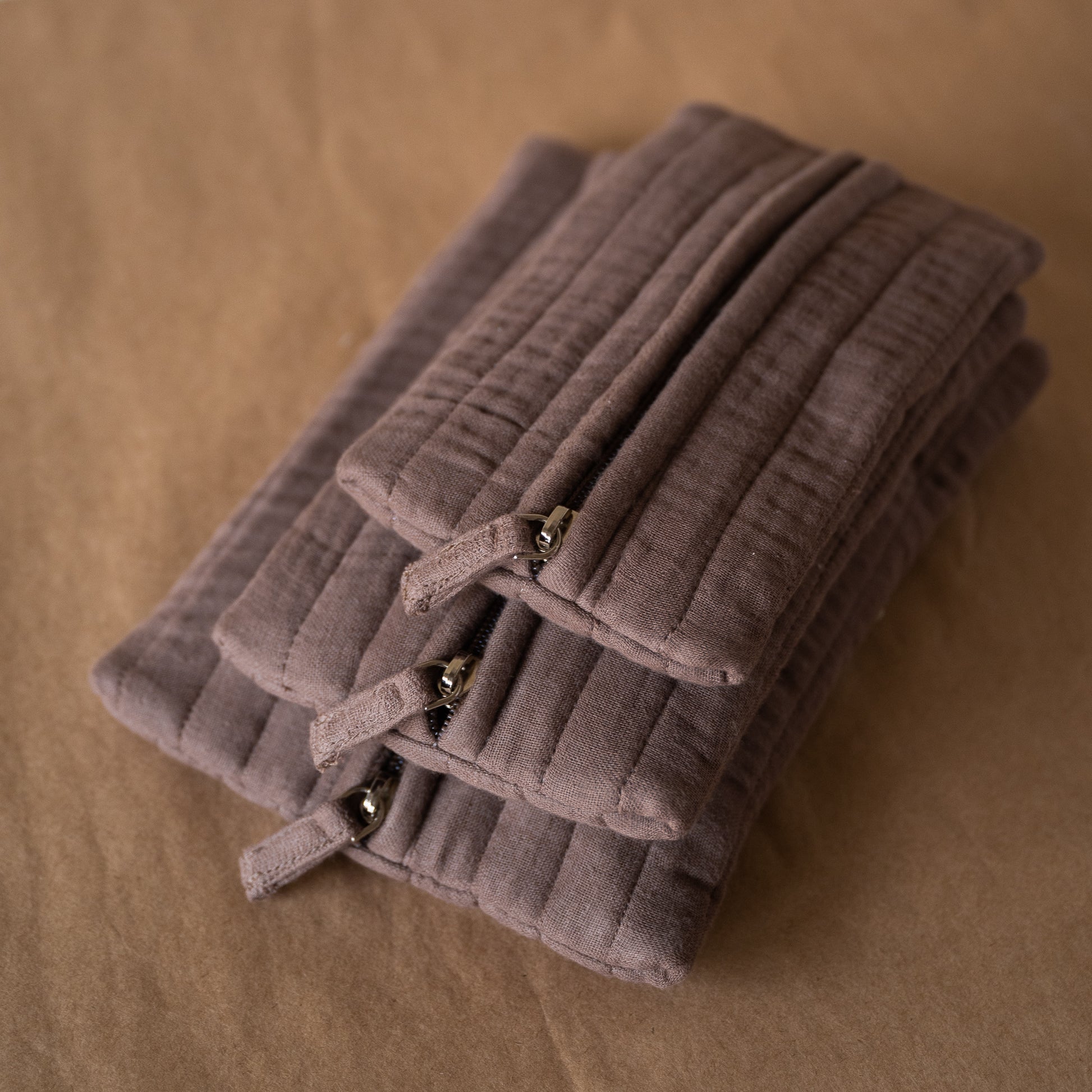 Fyra Rectangle Pouches set in three sizes, flat and compact