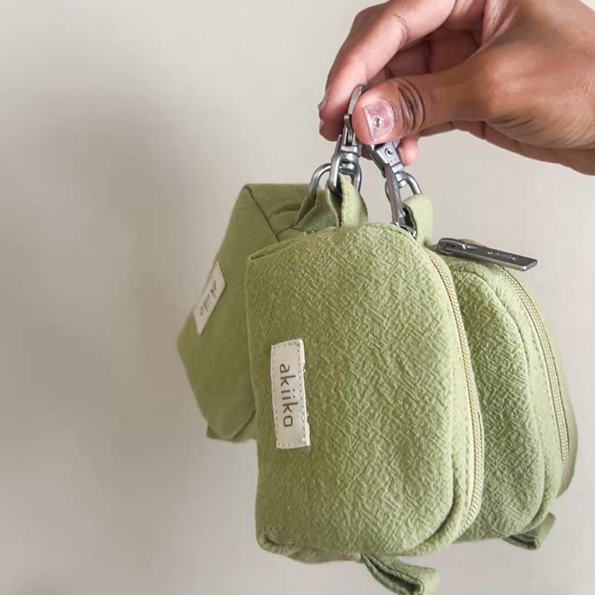 Matcha Mini Curl Pouch - Bag charm - akiiko 1