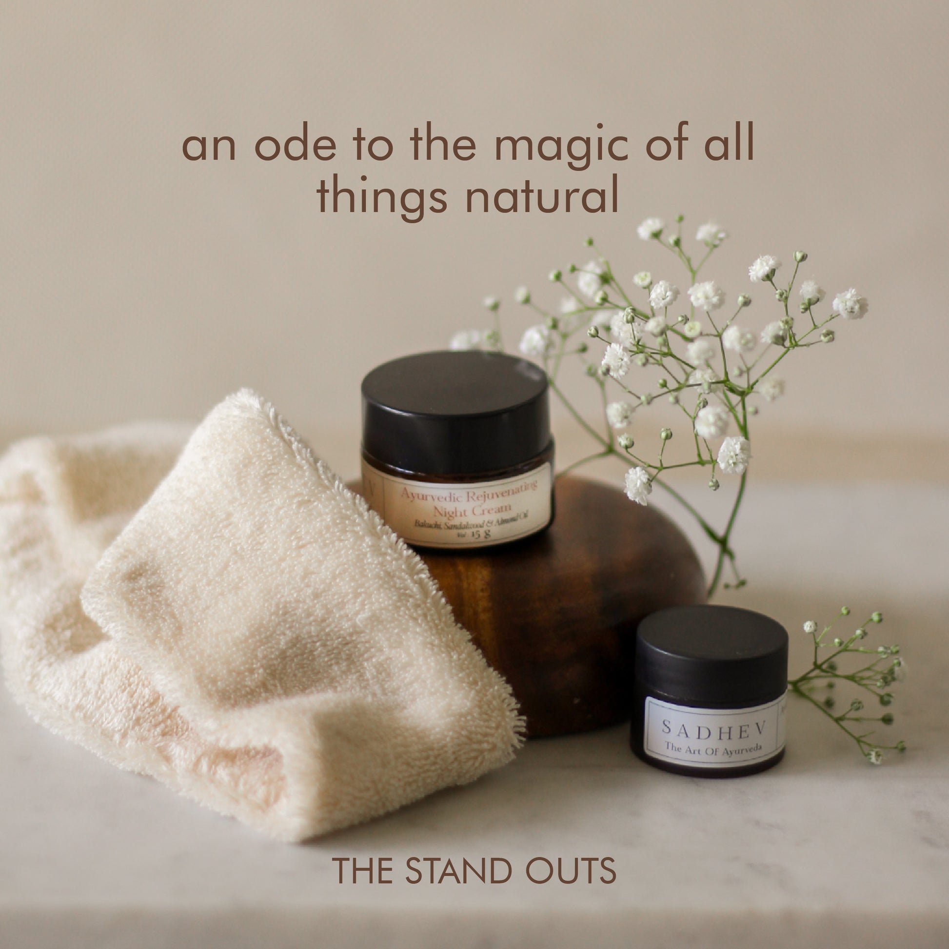 Rest Deeply PM Skincare Routine set featuring night cream, lip sleeping mask, wheat terry dopp pouch, soft hair band, and reusable facial rounds.