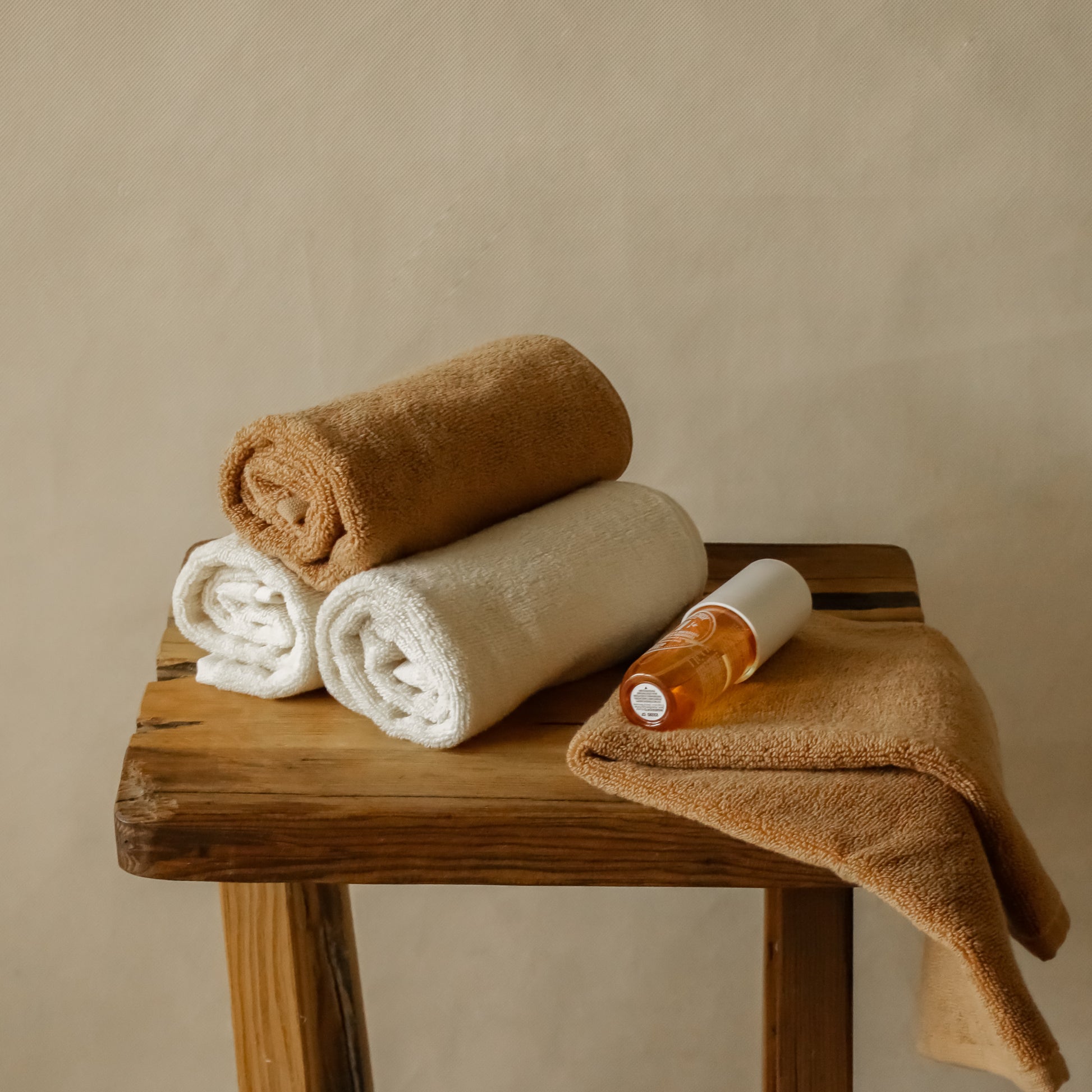 Pack of two soft terry cotton hand towels with zero-twist texture, plush and highly absorbent.