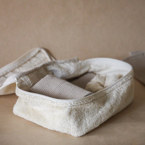 Soft terry packing cube in 100% cotton with zip closure