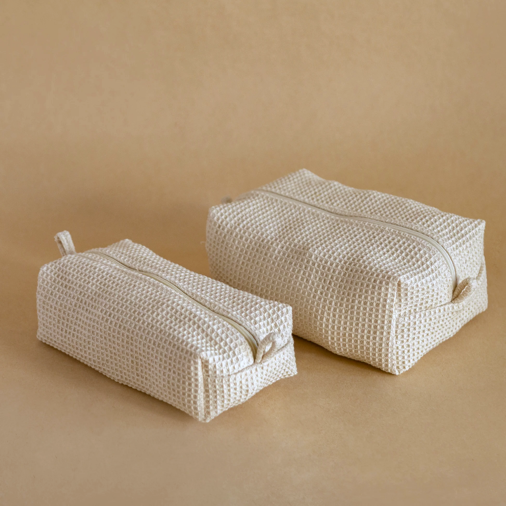 Waffle Accessory Pouch made from lightweight cotton waffle fabric