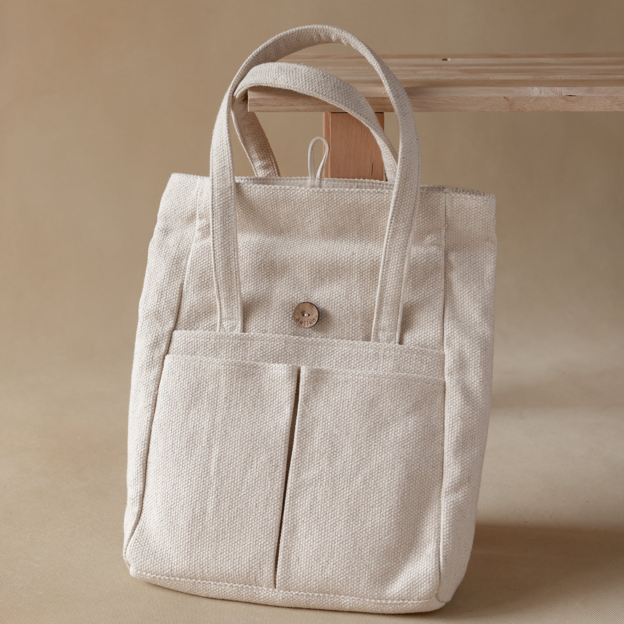 Woven Cotton Fold-over Tote